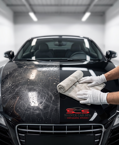 Before and after car paint detailing comparison with Shinex Car Spa